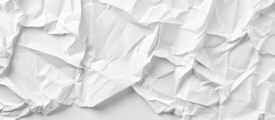 Obraz premium Texture of crumpled white paper with copy space image.