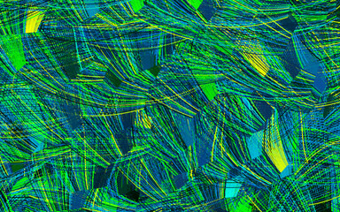 Light Blue, Green vector template with chaotic shapes.