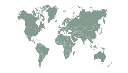 World map. Modern grey vector map. Silhouette map.
