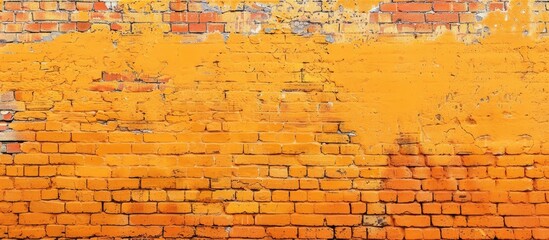 A background of an orange brick wall with copy space image.