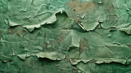 Green paper on textured concrete wall with copy space