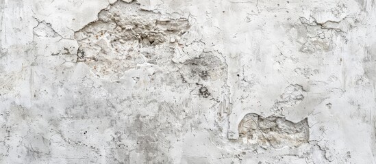 Obraz premium Old stone or cement texture creating a grungy white background in a retro pattern, perfect for a conceptual wall banner with a rustic vibe and copy space image.