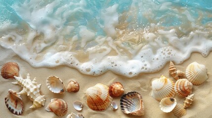 Sand and seashells on a shoreline