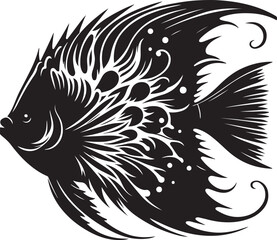 Angelfish Silhouette vector illustration