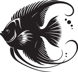 Angelfish Silhouette vector illustration