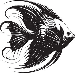 Angelfish Silhouette vector illustration