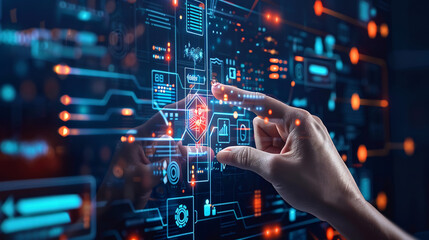 Obraz premium Artificial Intelligence Interface Concept Digital Transformation