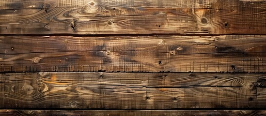 Fototapeta premium An aged, brown wooden board ideal for background or texture with plenty of copy space image.