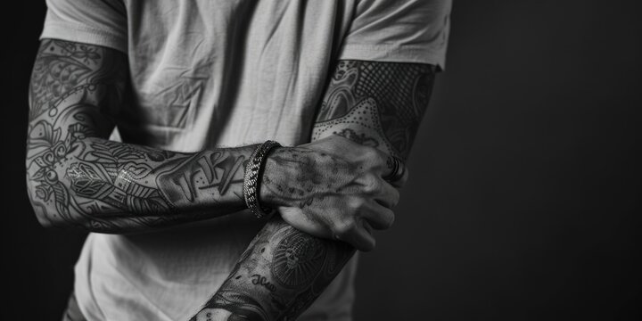 Man with arm tattoo