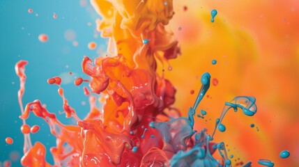 Colorful Paint Splash in Mid-Air