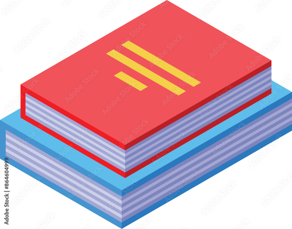 Poster two colorful books are lying on top of each other, creating an image of learning and knowledge