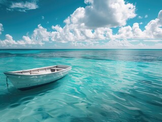 Small boat at sea