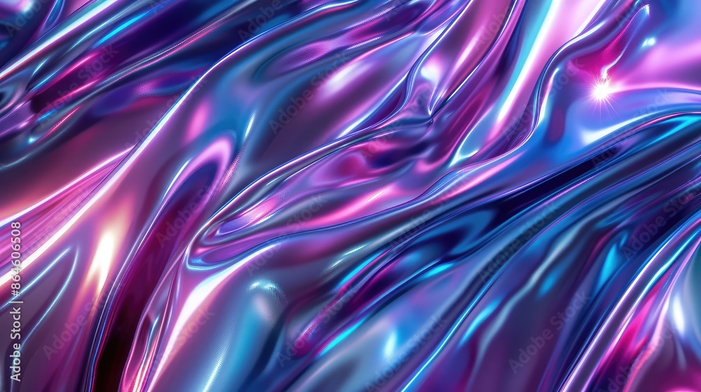 Poster abstract background with metallic textures and iridescent effects creating a futuristic look
