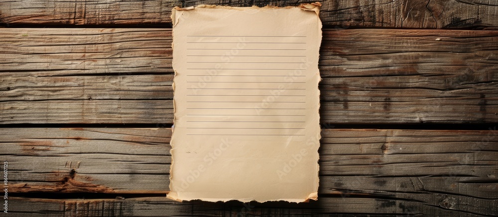 Poster note paper on wooden desk providing space for images or text. copy space image. place for adding tex