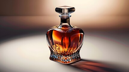 Bottle of Whiskey on a White Backdrop