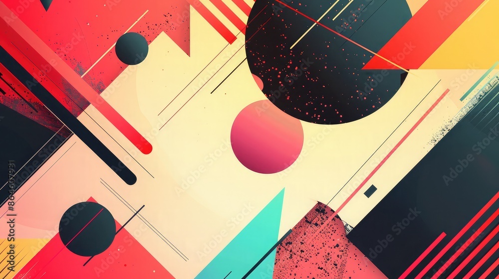 Poster bold geometric shapes and lines creating a dynamic and modern abstract background