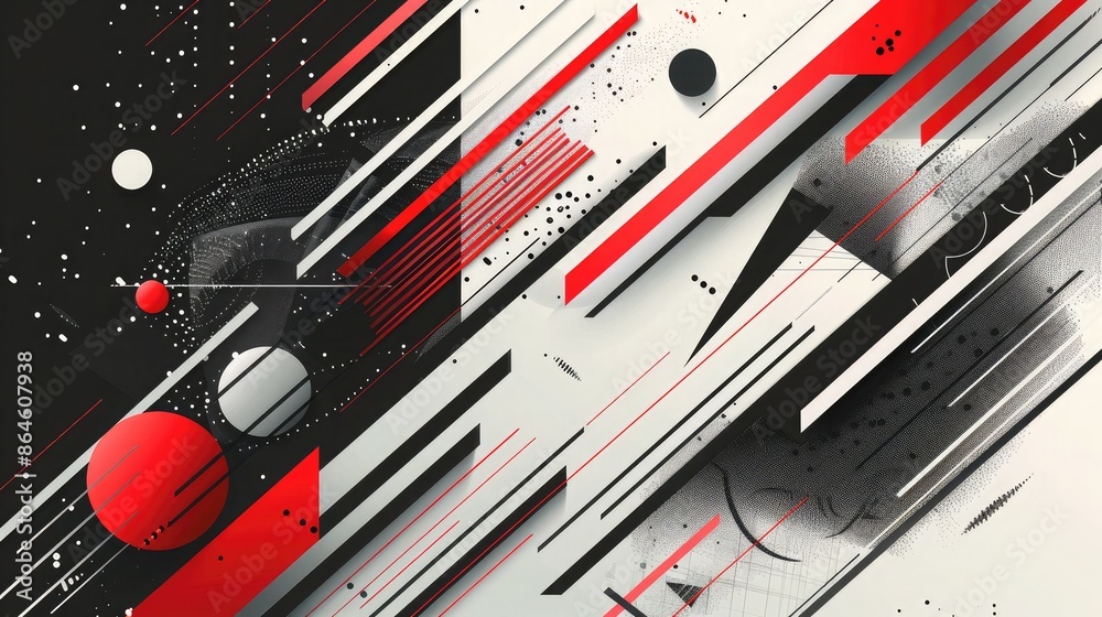 Poster bold geometric shapes and lines creating a dynamic and modern abstract background