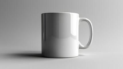Obraz premium Simple Ceramic Mug on a White Backdrop