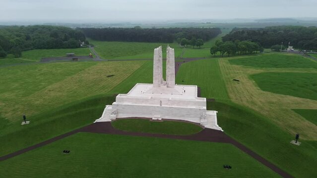 drone video Canadian National Vimy Memorial France Europe