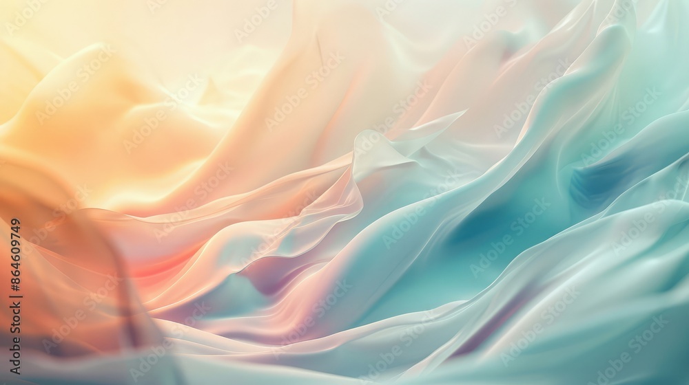 Poster soft, flowing abstract background with gradients and light textures creating a serene atmosphere