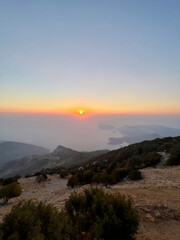 sunset over the coast