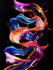 Obraz premium Colorful painting on black background