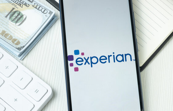 New York, USA - 21 June 2024: Experian Logo on Phone Screen, Company Icon