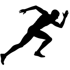 Vector running man silhouette right side (14)