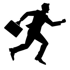 Vector running man silhouette with briefcase (24)