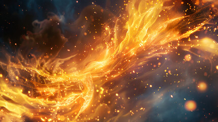 Billowing Flames and Sparks