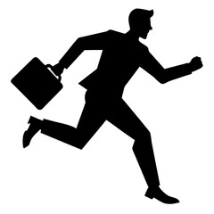 Vector running man silhouette with briefcase (2)