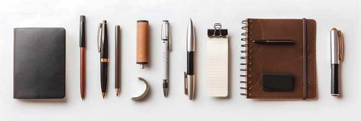 Collection of Writing Instruments and a Notebook