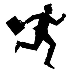 Vector running man silhouette with briefcase (14)