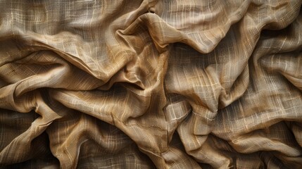 Obraz premium Texture of wrinkled linen canvas in high resolution