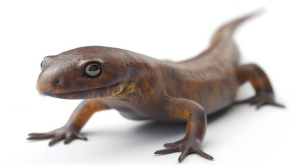 Naklejka premium 2. Generate a high-resolution image of a newt in a natural pose, showcasing its distinctive markings and smooth skin texture, without any text or logos, perfect for a seamless integration onto a