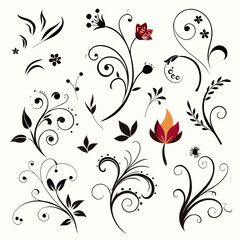 Vector various different floral designs (12)