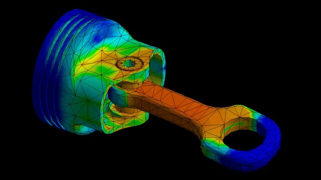 Mechanic simulation engineering - Stress and breakpoint analysis of piston under force and moment conditions