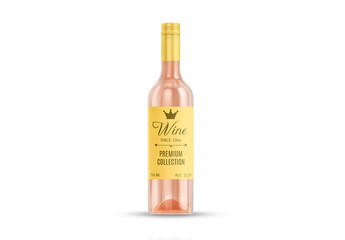 Rose Wine Bottle Mockup