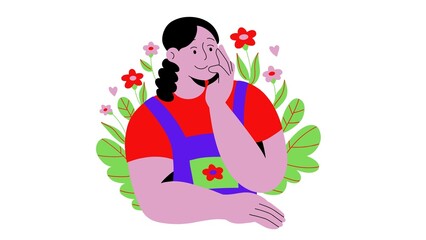 girl with flowers