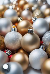 Christmas Ornaments on Isolated White Background