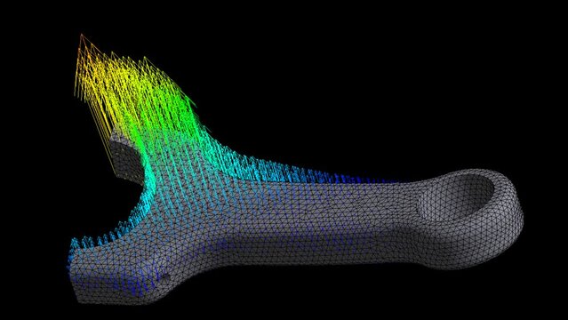 Mechanic simulation engineering - Stress and breakpoint analysis of piston connecting rod under force and moment conditions