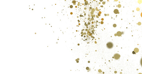 gold  Rainfall: Astonishing 3D Illustration of gold  Confetti Shower