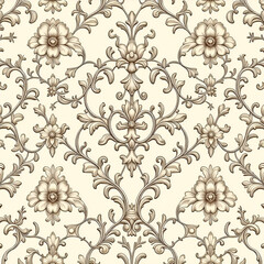 Obraz premium seamless damask pattern
