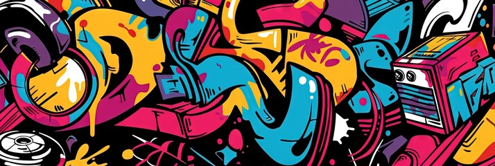 urban graffiti style mural