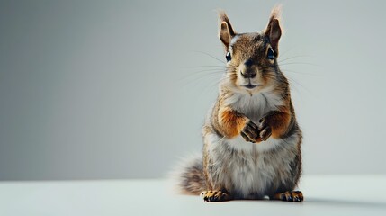 Curious Fantasy Squirrel Watching Intently with Blank Space for Text