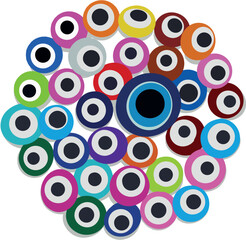 evil eye vector - symbol of protection - blue turkish