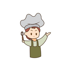 cute chef cartoon restaurant vector illustration design