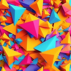 Obraz premium Colorful Triangles Creating Vibrant Geometric Art