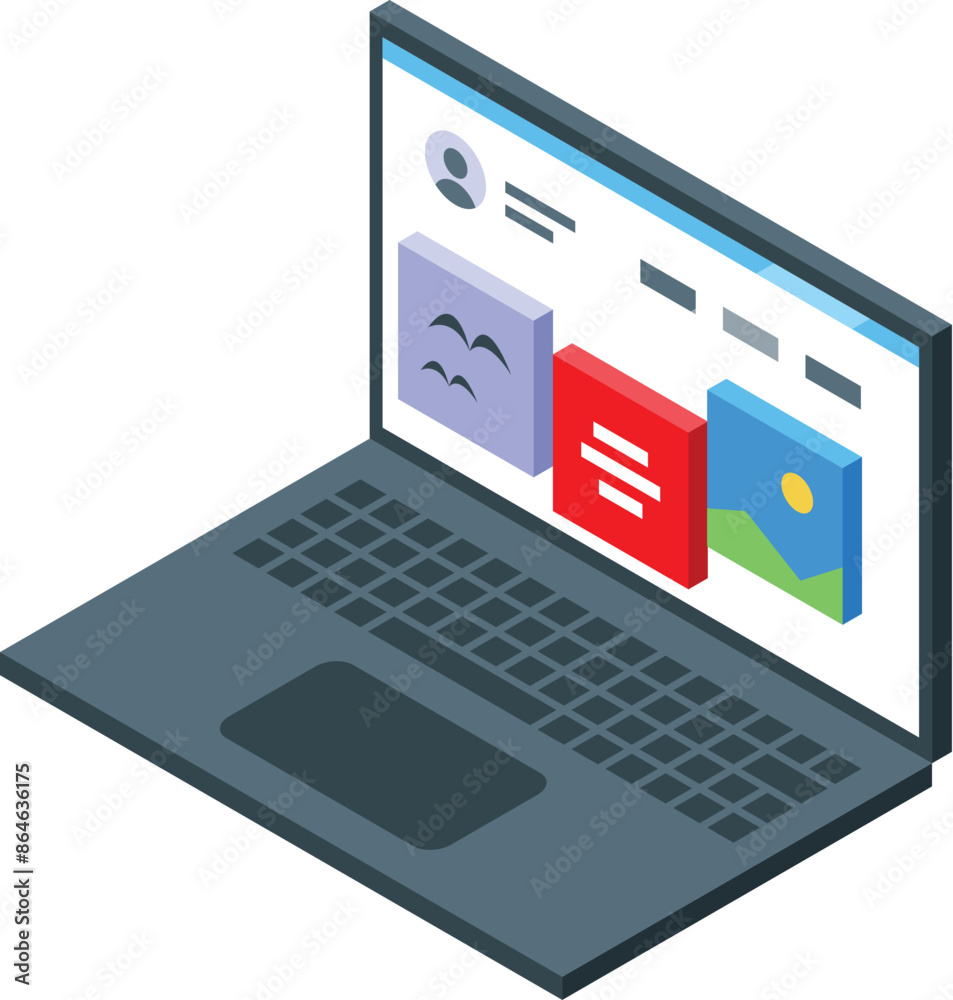 Poster laptop is displaying web design software with various user interface elements, highlighting the proc