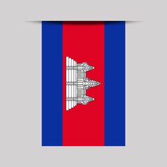 Naklejka premium Cambodia Banner Flag Vector Illustration
